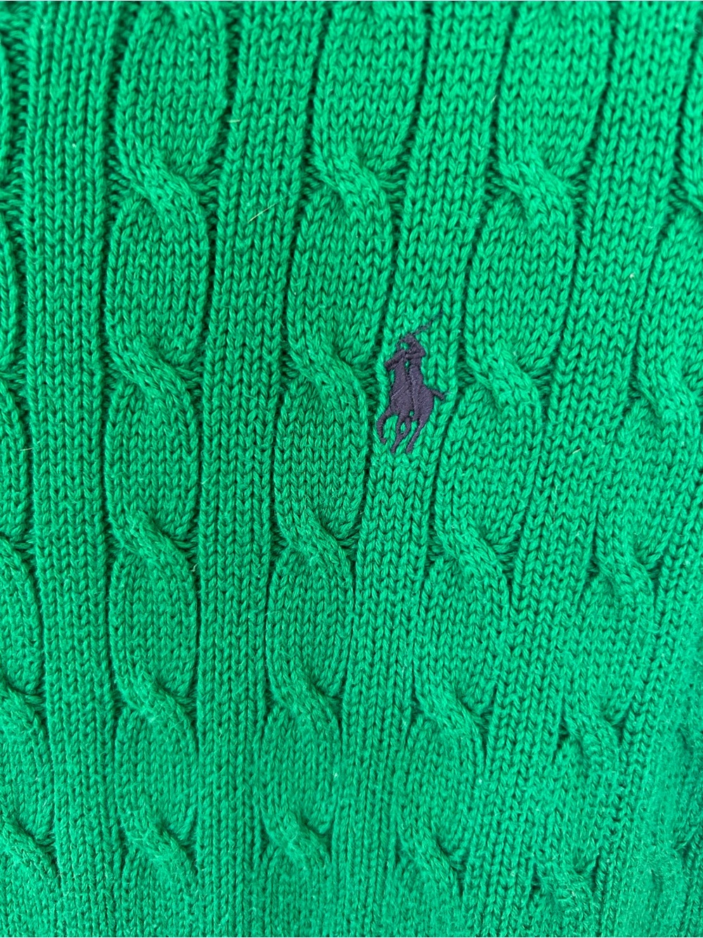 Ralph Lauren Sport Green Cable Knit Short Sleeve Sweater - Picture 2 of 6